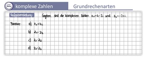 Grundrechenarten Komplexe Zahlen Kartesische Form