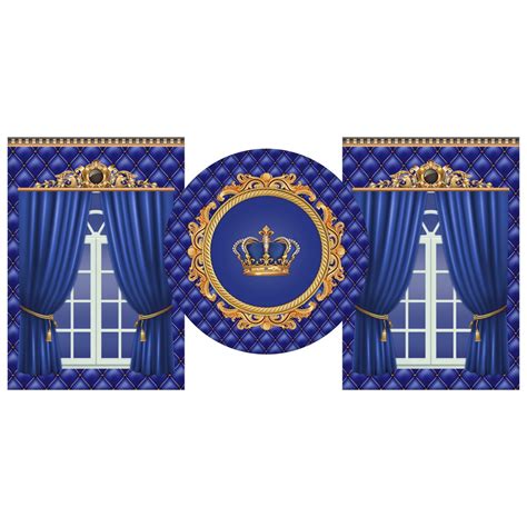 Paineis Casados Kit Cilindros Festa Realeza Cora Azul Elo