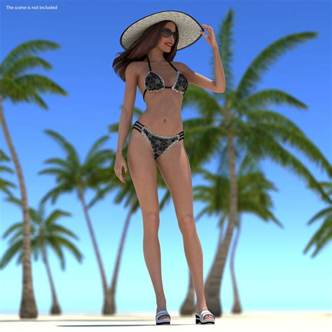 Bikini Woman Rigged 3d Model 209 Max Free3d