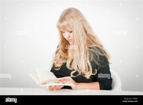 Blonde With A Book Stock Photo Alamy