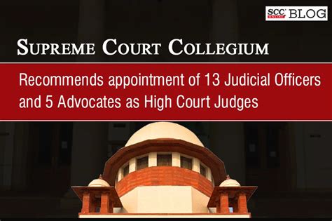 Sc Collegium Recommends Appointment Of Judicial Officers And