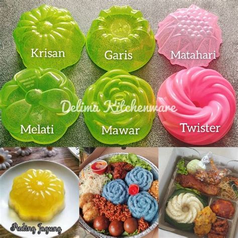 Jual Cetakan Bento Nasi Puding Bunga Mawar Twister Krisan Melati Garis