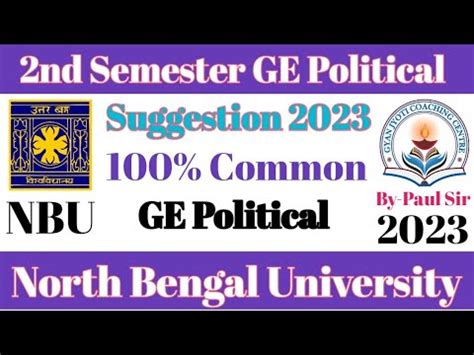 Cbcs Nd Semester Ge Political Science Suggestion Common Honours