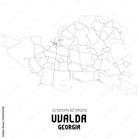 Fototapeta mapa świata dla dzieci Uvalda Georgia US street map with