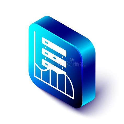 Isometric Server Data Web Hosting Icon Isolated On White Background