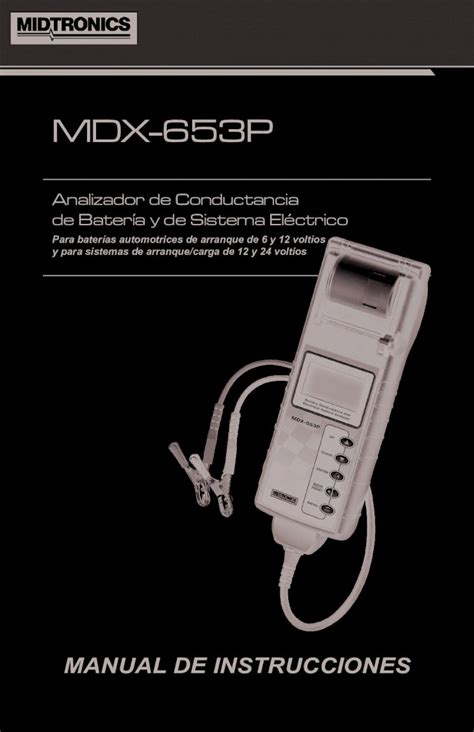 Pdf Mdx P Midtronics Analiza Bater As Regulares De Plomo Cido