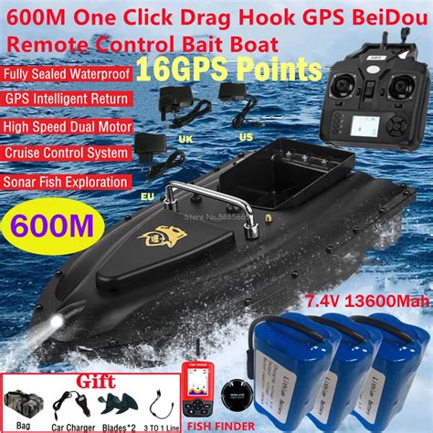 Bateau De P Che T L Command Retour Automatique 600m 16 GPS Clairage 2