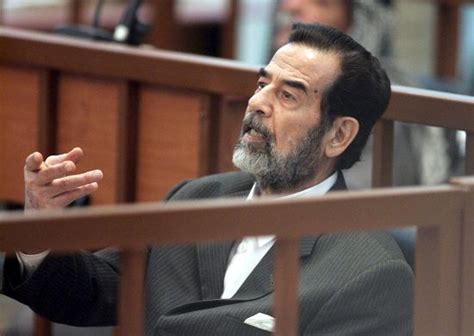 Former Iraqi President Saddam Hussein Gestures Editorial Stock Photo