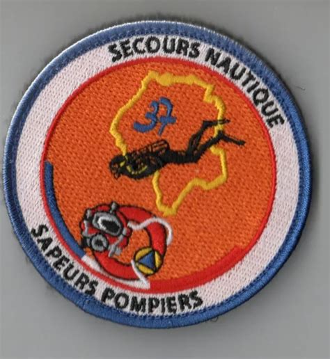 ÉCUSSON POMPIER SECURITE civile SECOURS NAUTIQUE SDIS 37 EUR 10 00