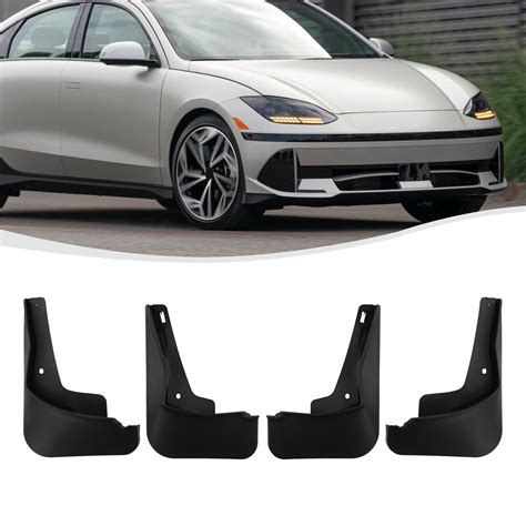 Black Splash Guards For Hyundai Ioniq 6 2022 4 Pack Easy Maintenance