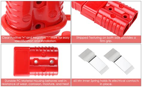 AuInLand 175A Battery Quick Connector AWG 1 0 Wire Harness Plug Kit