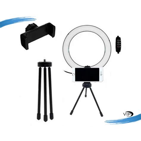 Ring Light Iluminador Anel Luz 16cm 6 Polegadas Tripé de Mesa Kanko