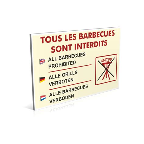 Panneau Tous les barbecues sont interdits signalétique barbecue