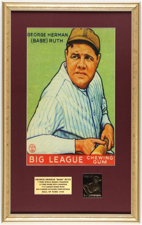 Babe Ruth Custom Framed Goudey Baseball Card Print Display With