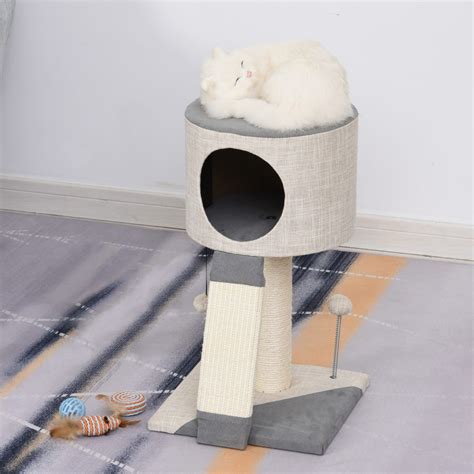 Árvore Arranhador Para Gatos Pequenos Altura 83cm Torre Para Gatos Com Cama Caverna Plataforma