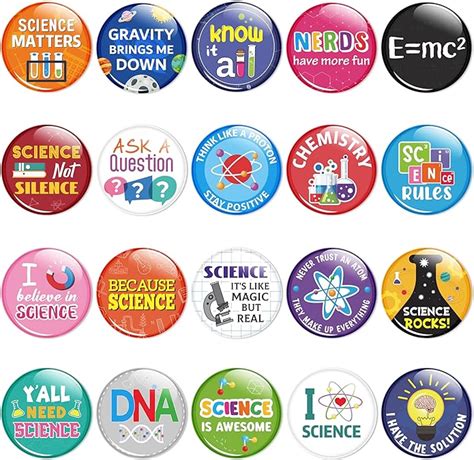 Dvbonike 40pcs Science Button Pins Scientific Element