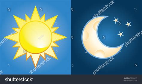 Set Sun Moon Day Night Stock Vector Royalty Free 56209633 Shutterstock