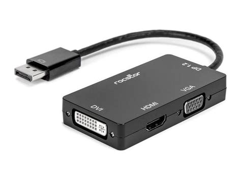 Rocstor Premium 3 In 1 DisplayPort To HDMI VGA DVI Converter Adapter