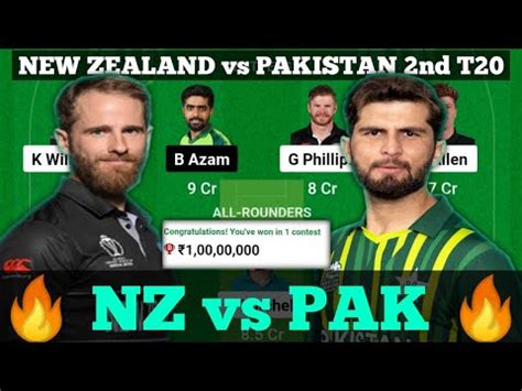 Nz Vs Pak Dream Prediction Today Match Nz Vs Pak Dream