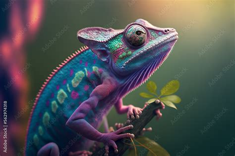 Incredibly Cute Colorful Chameleon Lizard With Changing Colors Exotic