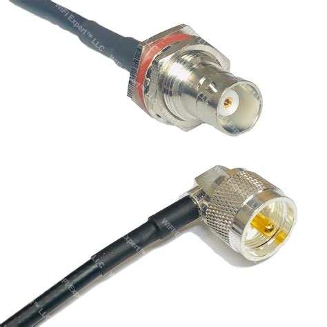 RFC195 BNC FEMALE BIG BULKHEAD To UHF Male Angle Coax RF Cable USA Ship