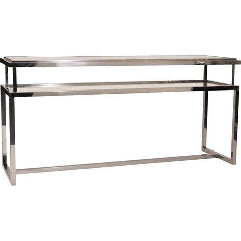 Belgravia Stainless Steel And Glass Console Table 160x45x76cm The