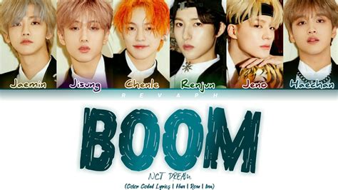 NCT DREAM BOOM Color Coded Lyrics Han Rom Ina Lirik