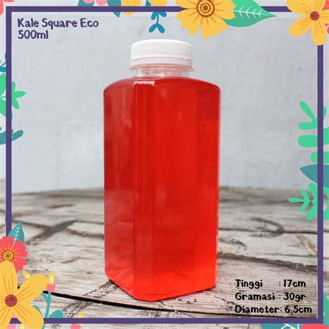 Jual BOTOL PLASTIK KALE KOTAK 500ML ECO PET MURAH KEMASAN MINUMAN KOPI