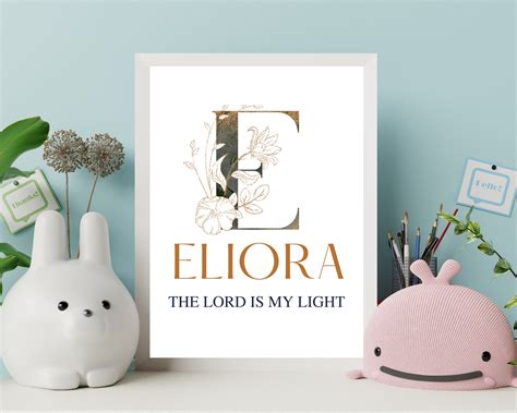 CUSTOMIZABLE Eliora Baby Name Meaning Wall Art Printable - Etsy UK