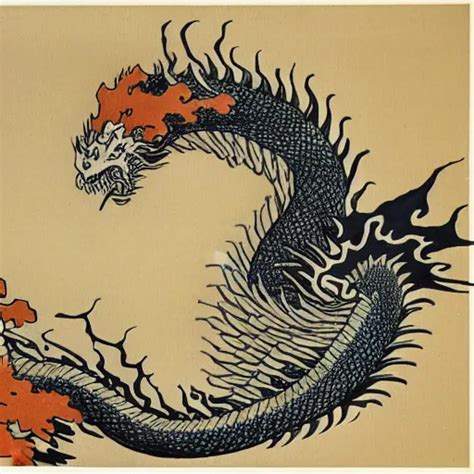 Japanese Dragon Hokusai Stable Diffusion