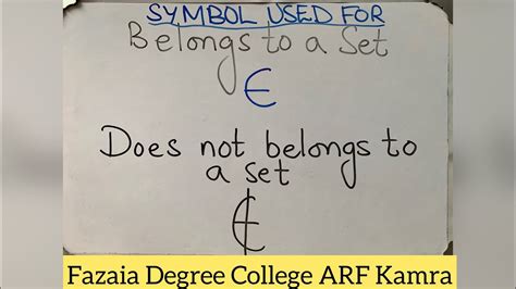 Elements Or Members Of A Set Fazaia Degree College Arf Kamra Youtube