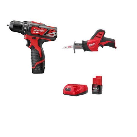 Milwaukee M12 12 Volt Lithium Ion 38 In Cordless Drilldriver Hackzall Combo Kit 2493 22 The