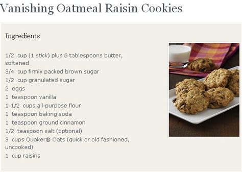 Content In A Cottage Quaker Oatmeal Raisin Cookie Recipe