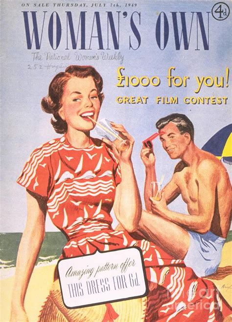 Womans Own 1949 1940s Uk Holidays Drawing By The Advertising Archives