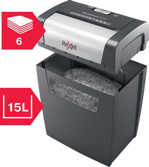 Rexel Momentum X406 Document Shredder Particle Cut 4 X 28 Mm 15 L No