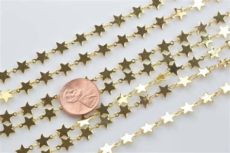 Star Chain Gold Plated Brass High Quality 18 Karat Gold Etsy