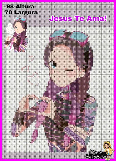 Perler Beads Stitch Patterns Cross Stitch Anime Art Pixel Drawing