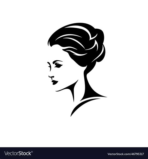 Silhouette Closeup Portrait Of A Woman Royalty Free Vector