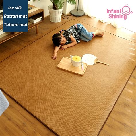 Infant Shining Summer Japanese Style Rattan Tatami Mat Carpet Living