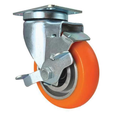 Zoro Select Swivel Plate Caster W Brake SideStrap 4 CDP Z 58 Zoro