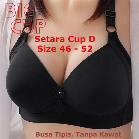 Jual Bra BH Jumbo Cup Besar Busa Tanpa Kawat Cup D Size 46 52