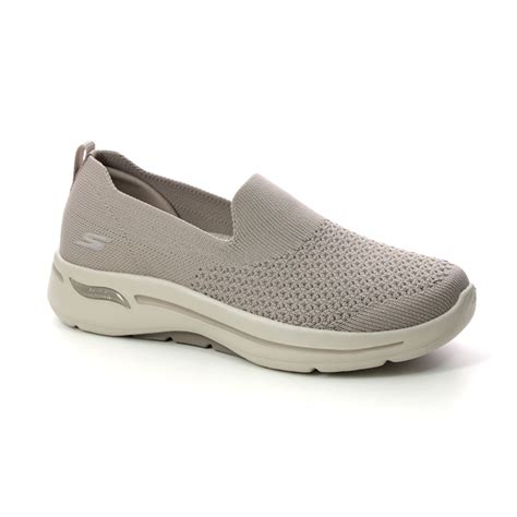 Skechers Arch Fit Go Walk Slip On Tpe Taupe Womens Trainers