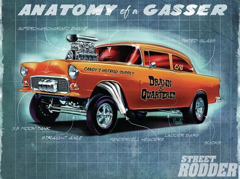 gasser, rods, racing, hot, rod, retro, chevrolet, 720P, 1955, race ...