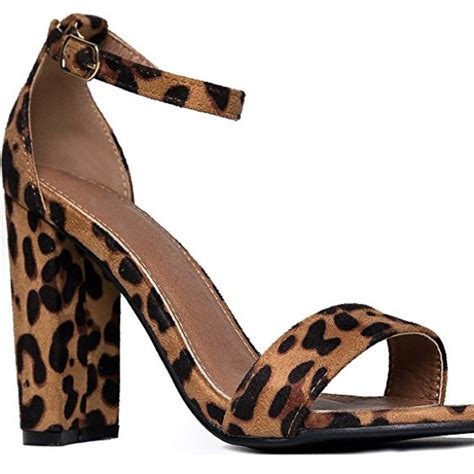 Shoes Leopard Print Ankle Strap Chunky Heels Poshmark