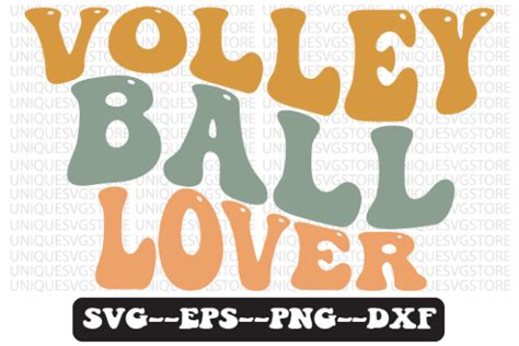 Volleyball Lover Retro Wavy Svg Design Graphic By Uniquesvgstore · Creative Fabrica