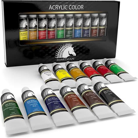 Acrylic Paint Set – Artist Quality Paints for Painting Canvas, Wood, Clay, Fabric, Nail Art ...