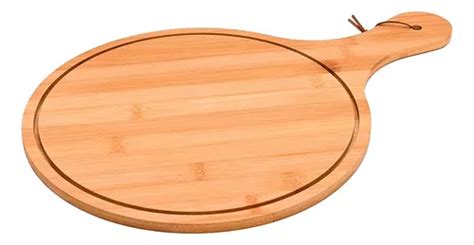 Tabla Para Pizza Con Mango De Madera Bambu MercadoLibre