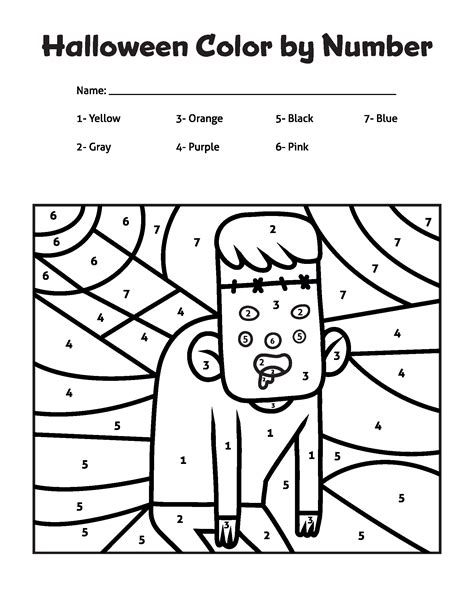 Halloween Number Coloring Pages