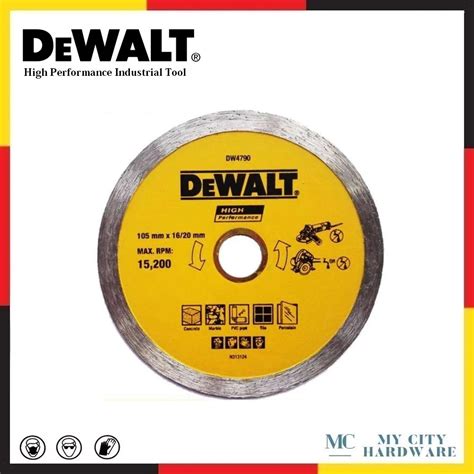 Dewalt DW4790 B1 105 X 16 20mm Diamond Wheel Continuous Rim Shopee