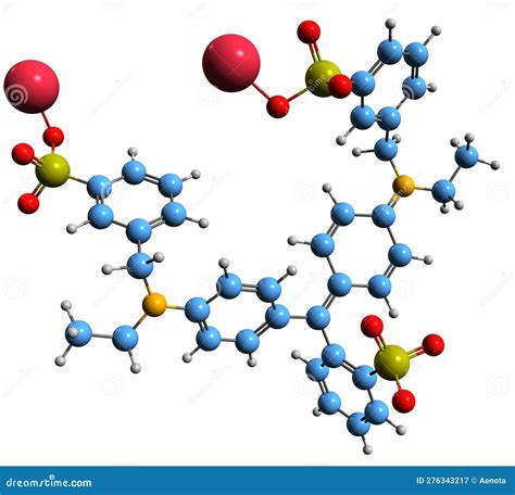 3D Image of Brilliant Blue FCF Skeletal Formula Stock Illustration ...